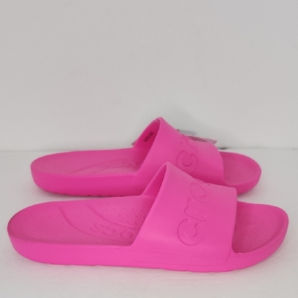 CROCS Fuchsia Slide Sandals - Picture 1 of 8